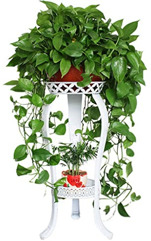 YNSHOP Balkon Eisen Blumenständer Grünpflanzenregal Indoor Sukkulentenständer Büro Blumentopfständer (Color : Weiß, Size : 83cm/32.7inches)