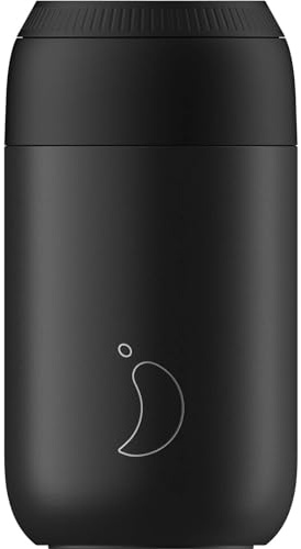 Chilly's Series 2 doppelwandiger Kaffeebecher aus Edelstahl in der Farbe Abyss Black mit einem Volumen von 340ml, B2B_C340S2ABLK
