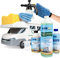 AGO Caravan Reiniger Komplett Set 9-teilig/Intensiv Wohnwagen Reiniger außen, Acrylglas Reiniger & Schwarzstreifen-Entferner/Inklusive Eimer und weiterem Putzzubehör