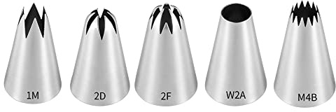 5PCS Piping Nozzles,Piping Tips Cake Decorating Tools,Stainless Steel DIY Icing Nozzle Tips for Cupcakes