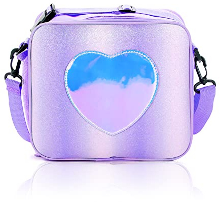 Leakproof Thermal Lunch Bag with Rainbow Glitter - Kids Insulated Tote for School, Work, Picnic and Camping