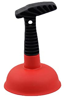 Cuzlarmul Sink Plunger, Easy to use Mini Plunger with Short Handle, Powerful Plunger Unclogging Tool for Kitchen Sink, Shower, Bathroom Drains, Bath (Red)