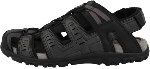 Geox Sandali da Uomo Strada Sportivi, Nero, 40 EU