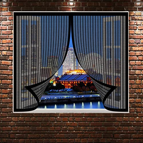 Unsichtbares Moskitonetze Fenster 300 x 230 cm Mückengitter Insektennetz Moskitonetz Fenster waschbares Netz für Dachfenster mit Reißverschluss, Schwarz