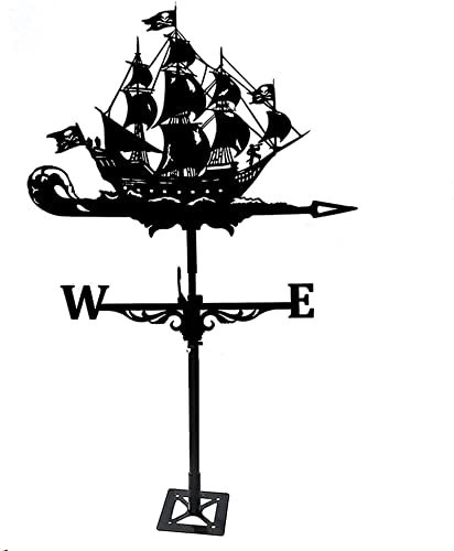 HAILIA Girouette Direction du Vent rétro Bateau à Voile Bateau de pêche Bateau Forme girouette, décor à la Maison Ornement Cadeau pour Ferme Cour Jardin girouette