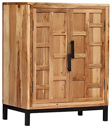 Tidyard Sideboard Kommode Beistellschrank Highboard Wohnzimmerschrank Aufbewahrungsschrank Fernsehschrank Mehrzweckschrank Schrank Massivholz Akazie 60x35x76 cm Braun