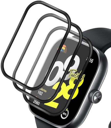 Zerrshoo Protector de Pantalla para Redmi Watch 4, Cubierta completa curvada en 3D, 3 Piezas Redmi Watch 4 Protector Película