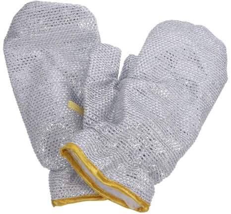 Cabilock Silver Thread Cleaning Gloves Medium Heat Insulation Waterproof Kitchen Dishwashing Gloves for Household Use for Cooking and Cleaning