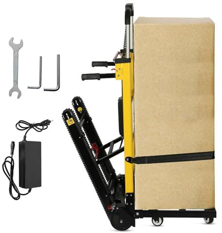COUCHO Carrello Elettrico for Scale, Carrello for Scale Alimentato a Batteria, carico Massimo 440 libbre, Carrello Pieghevole for Scale con 6 Ruote, Facile Spostamento di mobili Pesanti, Magazzino