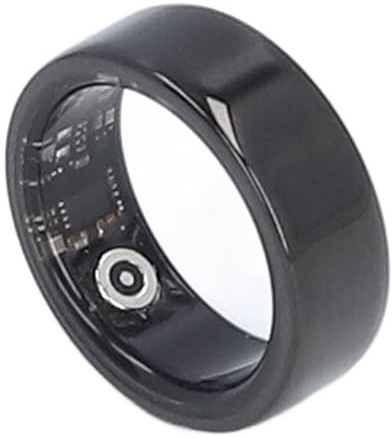 Smart Health Ring, Keramik Smart Ring, Smart Ring Fitness Tracker mit IP68 Wasserdicht, APP Health Tracker, Schlafüberwachung für Männer Frauen (Schwarz) (Innendurchmesser 19,9 mm)