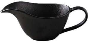 GLigeT Sauciere, 220 ml, Keramik-Servierkrug for Sahne-Pudding-Saucen, perfekt for Esstisch, Restaurant, Café, Weihnachten, Hochzeit, Braten (Color : A Black)