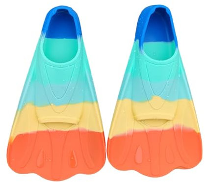 curfair Schwimmflossen Silikon-Schwimmflossen für Kinder, bequem für das Training, verschleißfest, rutschfest, hautfreundlich, 1 Paar Orange S