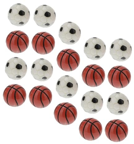 FOYTOKI 20stücke Mini Sportbälle Für Puppenhaus Resin Fußball Und Basketball Modelle Dekoration Für Miniaturlandschaften Und Zimmermöbel