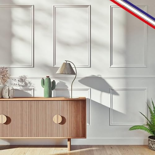 99 Déco Kit Moulures Murales Bois Prédécoupées 6 Cadres Apolline B | Prêtes à coller, Prêtes à peindre, 3 mètres