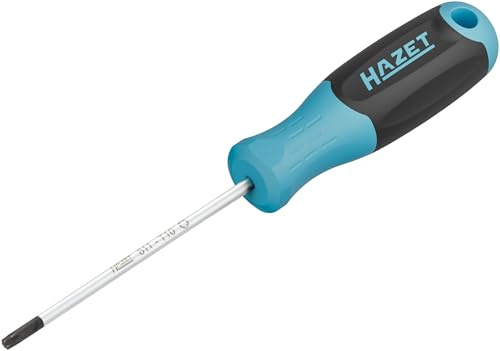HAZET Schraubendreher 811-T10, Innen TORX Profil, SW T10, Rundklinge | Abtrieb Innen TORX Profil, Klinge mattverchromt, Spitze brüniert, TORX 2.74 mm, Länge l1 80 mm, Länge l2 165 mm, 40 g