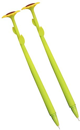 AUTSUPPL 2stücke Pack Cartoon Sonnenblume Gelstift Süße Gelschreiber Schreibwerkzeuge Für Schüler Schulbedarf Grün