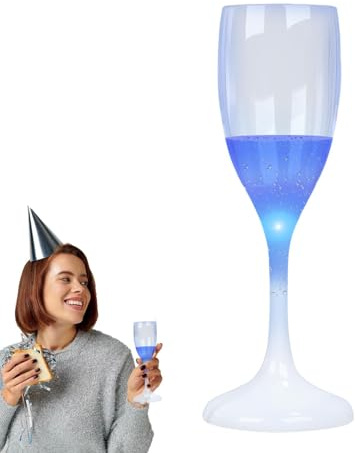Opilroyn Tasses éclairées, tasses lumineuses, tasse à champagne à vin de 120 ml, verres uniques, tasses phosphorescentes, flûtes à champagne pour fêtes de mariage et Noël