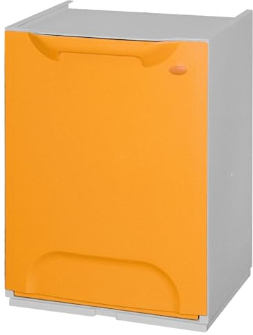 WELL HOME MOBILIARIO & DECORACIÓN Papelera reciclaje en polipropileno color naranja, Depósito 20L