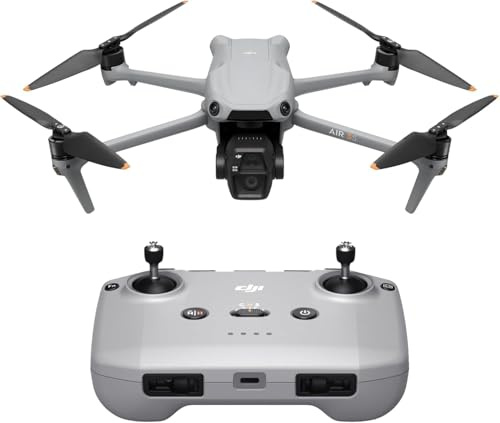 DJI Air 3S (RC-N3), drone avec caméra 4K, drone à double cam avec caméra grand-angle CMOS 1'', vidéo HDR 4K/60 ips et 14 stops de plage dynamique, temps de vol max. de 45 min, transmission sur 20 km