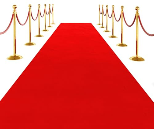 SK Studio Tapis de Passage d'Épaisseur avec 1 Bande de Tapis pour Mariage Noël Thanksgiving Accessoires de Plein Air, Fête Mariage, Rouge, 1 x 10 m