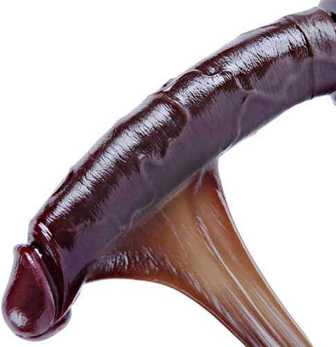 9 Inch Realistic Large Movable Foreskin Dildo Black Penis, Liquid Silicone G-Spot Vaginal and Anal Dildo with Suction Cup, Thick Huge Fat Foreskin Penis Sex Toy for Vagina Anus for Men Women Couples