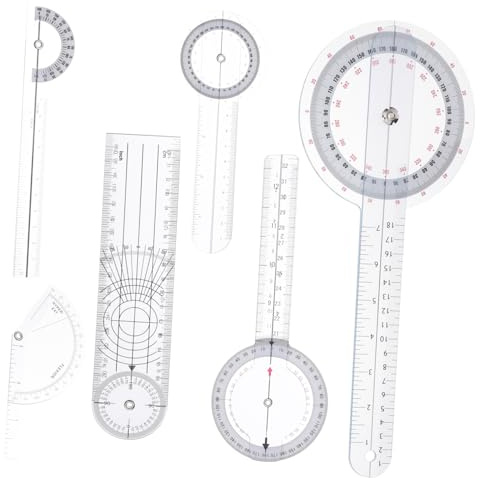 Gadpiparty 6pcs Complete Medical Ruler Digital Level Goniometer Protractor Multi Angle Measuring Ruler Portable and Accurate for Woodworking