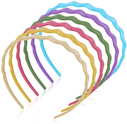 Padorul 6 cerchietti antiscivolo in plastica per capelli da donna, accessori per capelli a zigzag color caramella, alla moda e confortevole, vestibilità elasticizzata