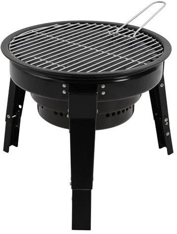 Donened - Barbacoa de carbón vegetal, pequeña, barbacoa, barbacoa de carbón con parrilla y red de carbón, portátil, desmontable, para casa, terraza, camping, picnic