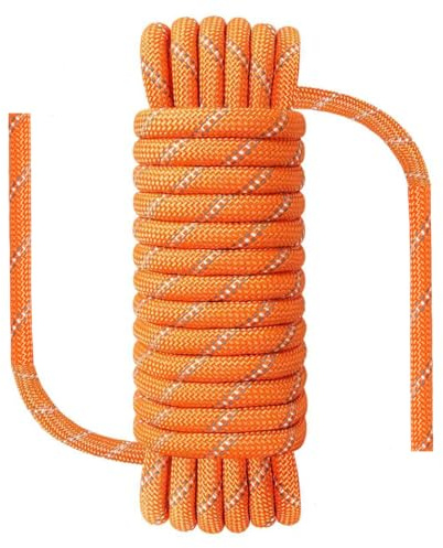 NorthPada Corde marine de 10 mm x 20 m pour bateau, pêche, rafting, camping, randonnée, chasse, amarrage, natation, ancrage, sauvetage, pratique des nœuds, en nylon/polyester, orange
