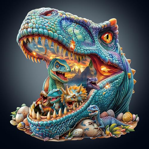 Wooden Puzzles for Adults, 34 * 32.8cm 230pcs Fantasy Dinosaurs Wood Puzzle | Wooden Puzzle for Family Game and Birthday Gifts for Friend