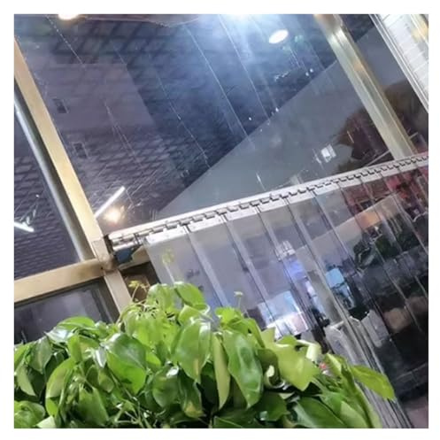 LINGDSWULING Protección contra Salpicaduras Cortinas Exterior Anti-rasguños Terraza Prueba Viento Puerta Partición Doméstica PVC Limpio Láminas Industrial(35.43x114.17in/0.9x2.9m)