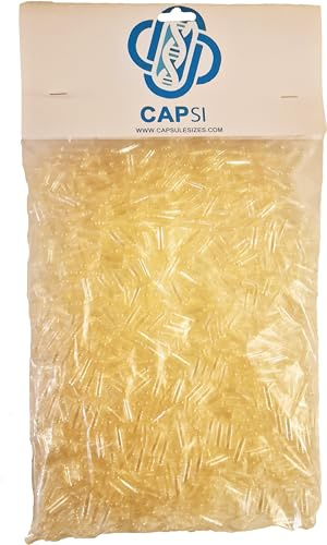 CAPSI Empty Gelatin Capsules Size 3 – Clear – Pack of 1000 – Premium Bovine Gelatin Capsules for DIY Supplements, Herbs & Powders – Easy to Fill and Lock
