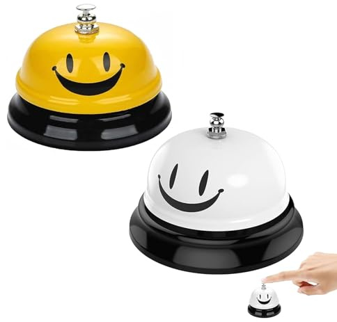 2 campanas de mesa, timbre de mesa, timbre de recepción, campana pequeña, timbre de recepción con timbre nítido, campana de mano, campana de mesa pequeña, campana de mesa para restaurante, cocina