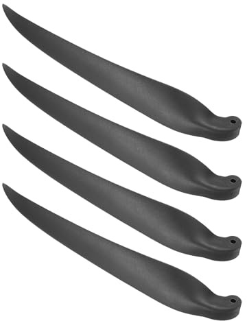 MECCANIXITY RC Glider Propeller Replacement Prop Blades, 13.5x7 Inch RC Folding Propeller Nylon Blades Parts for Spinner D28-D48mm Glider Airplane Prop Replacement(Black, 2 Pairs)