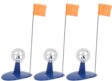 Fockety Banderas para Pesca en Hielo, Juego portátil Plegable con Base Robusta de plástico ABS y Carrete preforrado, Mecanismo Plegable para Pesca en Invierno y al Aire Libres.