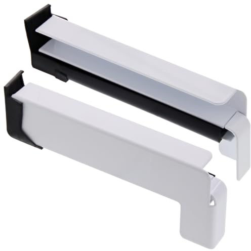 Qliving Terminale scorrevole in alluminio bianco, per davanzale della finestra, sporgenza 130 mm, set da 2 pezzi per facciata in intonaco DIN sinistra e destra, chiusura laterale con bordo di pulizia