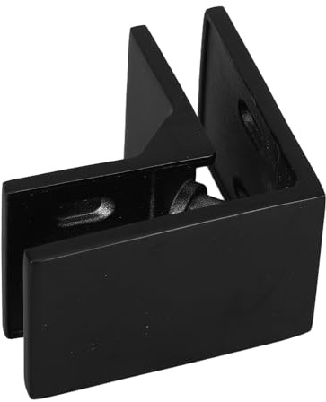 NUOBESTY Collier Design Résistant aux Intempéries de Serrage en Acier Inoxydable Noir 90° Stabilité Renforcée pour Garde Corps Verre 12mm pour Balcon Extérieur