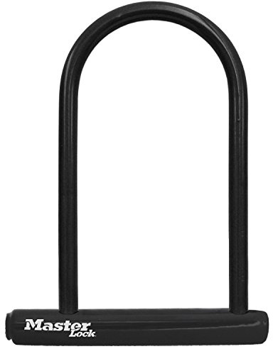 Master Lock Black Bike Lock with Key, Standard Size U-Lock for Bicycles and Other Outdoor Equipment, Anti-Theft Lock for Bikes, 8320D