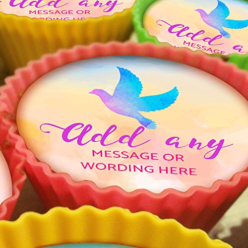 20 x Personalised Christening Girl Dove 5cm High Resolution Cupcake Toppers