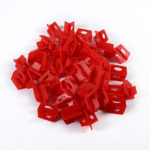 50Pcs Red Tile Nivellierungssystem 3 Seitenkachel Spacer für Kreuz und T Form 2mm Keramikfliesen Lücke