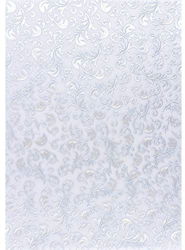 Ideen mit Herz Premium-Transparentpapiere, Nova Noblesse mit Top-Prägung & Perlmuttlack, DIN A4, 5 Bogen (taubenblau, Design 01)