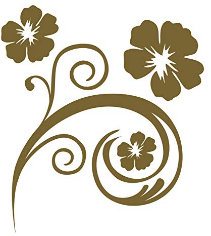 kleb-Drauf® | 1 Blumenranke | Gold - glänzend | Wandtattoo Wandaufkleber Wandsticker Aufkleber Sticker | Wohnzimmer Schlafzimmer Kinderzimmer Küche Bad | Deko Wände Glas Fenster Tür Fliese