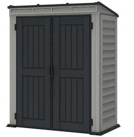 Abri de Jardin en PVC YardMate Pent Plus 170 x 92 cm Couleur Gris Clair et Foncé