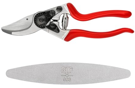 FELCO 8 Sécateur Professionnel Bypass 25 mm pour Main Droite avec Pierre à Affûter Diamant FELCO 903 pour Coupe Nette et Entretien Durable