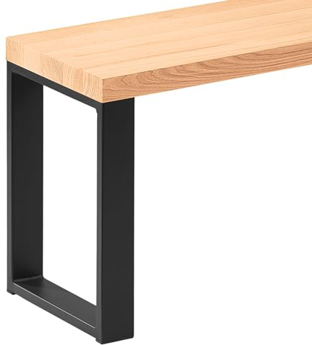 LAMO Manufaktur Sitzbank Esszimmer Holzbank 30x80x47 cm, Möbelfüße Simple Schwarz/Natur, LSB-01-A-002-80-9005S