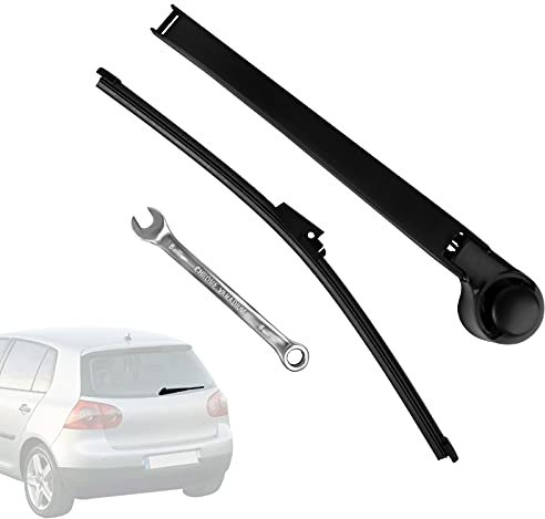 Rear Wiper Arm Blade for Golf 5 Rear Windscreen Wiper Arm and Blade Back Windscreen Assembly Replacement Windshield Wiper Blade with a Wrench for Golf 5