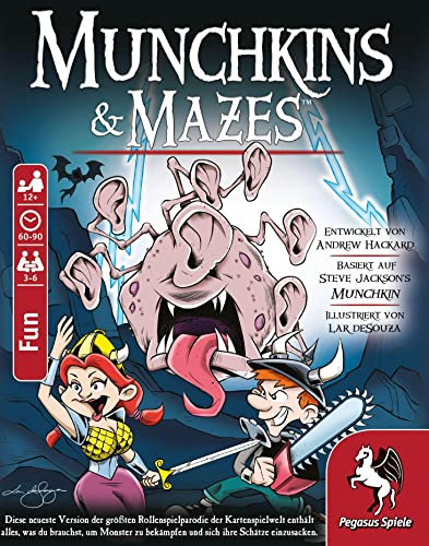 Pegasus Spiele 17023G Munchkins & Mazes, Rot, Blau, Grün, Gelb