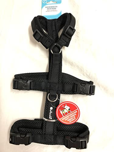 Petlando Mesh Sicherheits-Geschirr schwarz S (Halsumfang 28-52 cm, Brustumfang 43-60 cm, Bauchumfang 37-52,5 cm)