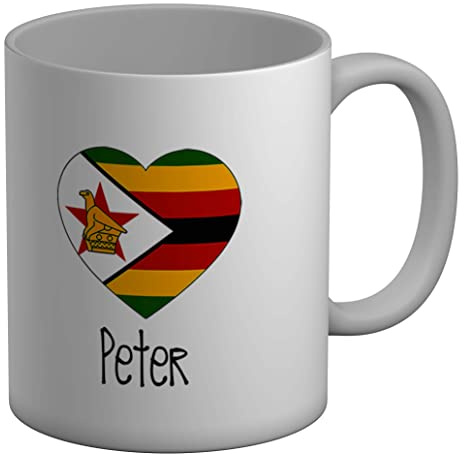 Shopagift Personalised Zimbabwe Football Nation Flag White 11oz Large Mug Cup