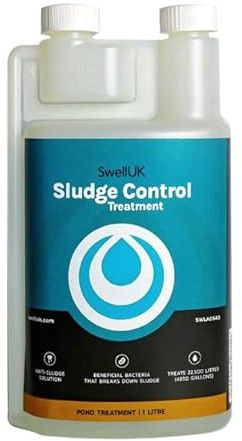 Sludge Control Pond Treatment 1 Litre - Treats Up To 22,500 Litres - Pond Sludge Remover for Filters & Garden Ponds - Safe for Fish & Wildlife